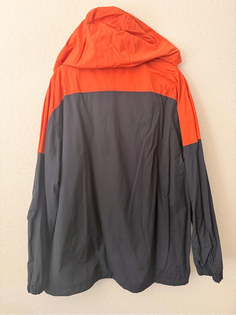 Chaps Men's Orange and Black Hooded Raincoat